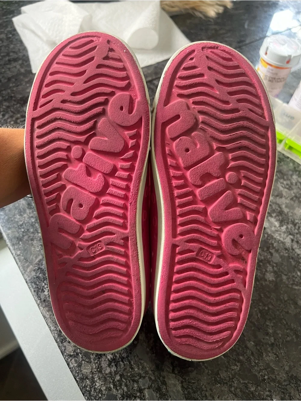 Girls Native Jefferson Slip-On Sneakers in Hot Pink